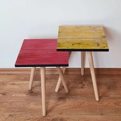 Hanah Home Set klub stočića 2Shp427, 2 komada, Roze i žuti