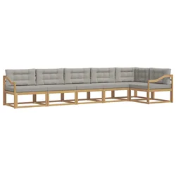 Set vanjskih sofa 4 pcs Bijela i svjetlosiva Poliester