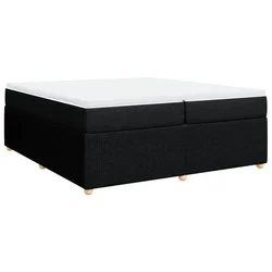 Vidaxl Box spring postelja z vzmetnico črn 200x200 cm blago