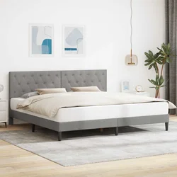 Krevetna konstrukcija Svjetlosiva 180 x 200 cm Baršun