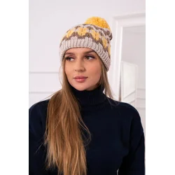 Womens cap Laila K283 light beige+cappuccino