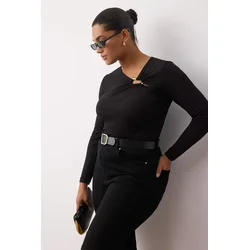 Trendyol Curve Ženska bluza Tbbaw26Af00010, Crna