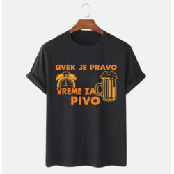 MAFIMI Majica Uvek je pravo vreme za pivo, Crna