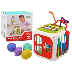 Edukativna kocka za dojenčke Sorter 7u1 - pisan