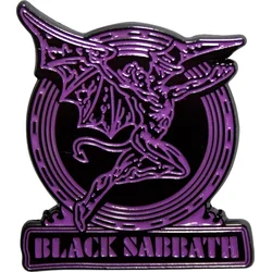 Black Sabbath Purple Text Logo & Daemon Odznak 40 mm