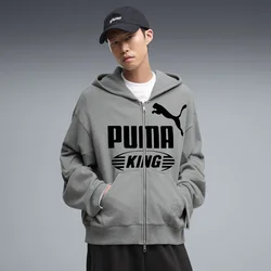 PUMA KING Full-Zip Oversized Jacket Men, Clothing, Medium Gray Heather, L