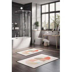 Lessentiel Maison Set prostirki za kupatilo CT-5381, 2 Komada, Bela