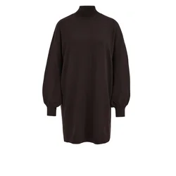WE Fashion Pletena obleka temno rjava