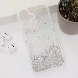 Maska Frame Glitter za iPhone 16 bela