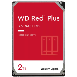 HDD NAS WD Red Plus 2TB CMR, 3.5, 64MB, 5400 RPM, SATA, TBW: 180