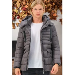 M8657 DEWBERRY MENS COAT-PLAIN ANTHRACITE