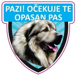 Oznaka na tabli Pazi očekuje te opasan pas