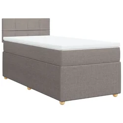 Vidaxl Box spring postelja z vzmetnico taupe 90x190 cm blago