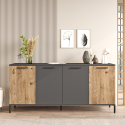 Hanah Home Komoda 160x71,8x40cm Bež-Antracit