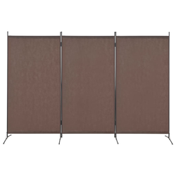 Sobna pregrada s 3 panela smeđa 260 x 180 cm
