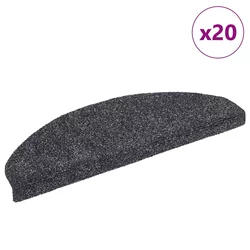 Prostirke za stepenice, samoljepljive, 20 kom., 65x21x4 cm, tamno sive, poluokrugle, velike
