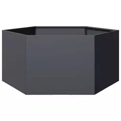 Vrtna sadilica antracit šesterokutna 104x90x45 cm čelična
