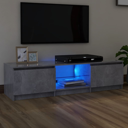 TV ormarić s LED svjetlima siva boja betona 140 x 40 x 36 cm