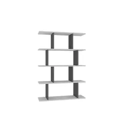 Hanah Home Harmon Anthracite White Polica za knjige 90x25x127.4 cm, Siva