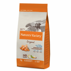 NATURES VARIETY Suva hrana sa ukusom lososa za odrasle pse Original GF Mini Adult 7kg