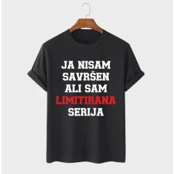 MAFIMI Muška majica Ja nisam savršen ali sam limitirana serija, Crna