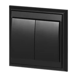 Vgradno dvogumbno stikalo Luna, 10A, 250V, WP-2L, črna