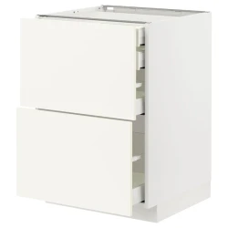 METOD / MAXIMERA Pod.orm.2front/2dnj/1srd/1vis.fiok, bela/Vallstena bela, 60x60 cm