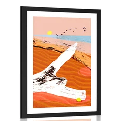 Plakat s paspartujem tihožitje plaže - 20x30 silver