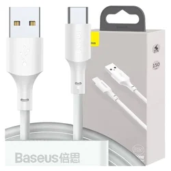 BASEUS Kabel Simple Wisdom USB na USB-C, 40 W, 5 A, 1,5 m (bel), 2 kosa.