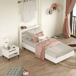 Hanah Home Komplet spavaća soba za tinejdžere ON22-W, Bela