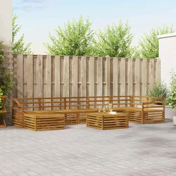 vidaXL Sedežne garniture 8 pcs Naravna Masiven les akacije