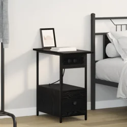 Noćni ormar Crni hrast 60 x 30 x 61 cm Konstruirano drvo