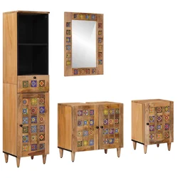 Set namještaja za kupaonicu 4 pcs Prirodna Čvrsto drvo manga