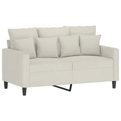 Vidaxl Kavč dvosed krem 120 cm žamet