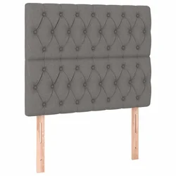Vidaxl Vzglavje postelje temno sivo 100x7x118/128 cm blago