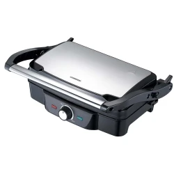 Nedis Panini/Namizni žar 1600 W Črna/Zgornje ohišje iz nerjavečega jekla