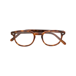 Lesca - tortoiseshell-effect round glasses - unisex - Brown