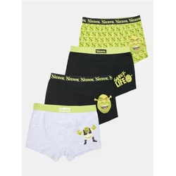 Sinsay - Pamučne bokserice sa printom 4 pack Shrek - žuto zeleno