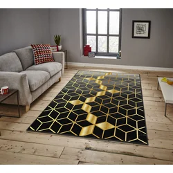 Conceptum Hypnose tepih Asr Crpt-97, pravougaoni, 100 x 140 cm, crni