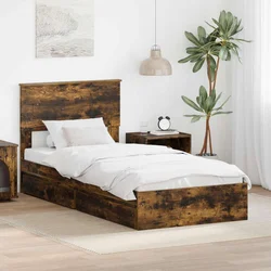 Krevet s od storage s uzglavljem Dimljeni hrast 100 x 200 cm