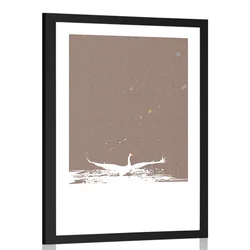 Plakat s paspartujem labodje jezero - 60x90 silver