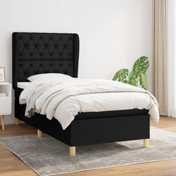 vidaXL Box spring postelja z vzmetnico črna 80x200 cm blago