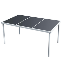 Den Vrtna miza 150x90x74 cm črno jeklo