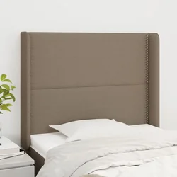 Vidaxl Vzglavje z ušesi taupe 93x16x118/128 cm blago