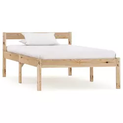 vidaXL Posteljni okvir iz trdne borovine 100x200 cm