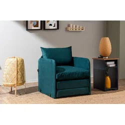 Atelier del Sofa Fotelja na rasklapanje Saga Single, 68 x 70 x 66 cm, Petrolej