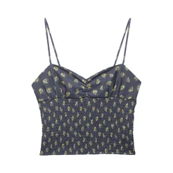 Pull&Bear Top PACIFIC mornarska/rumena/zelena/staro roza