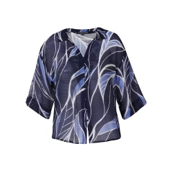 KOROSHI Bluza marine/kraljevo modra/bela