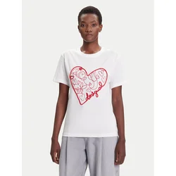 Desigual Majica Roma 25WWTK50 Bela Regular Fit