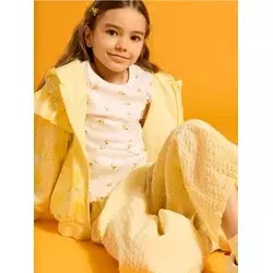 Sinsay - Pamučne wide leg pantalone - svetlo žuta